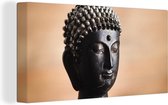 Tableau Peinture Bouddha - Zwart - Visage - 80x40 cm - Décoration murale