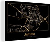 Toile Peinture Carte - Arnhem - Zwart - Or - 30x20 cm - Décoration murale