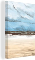 Canvas Schilderij Lucht - Strand - Zee - 80x120 cm - Wanddecoratie