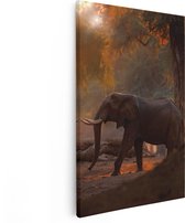 Artaza Canvas Schilderij Olifant In het Bos - 40x60 - Poster Foto op Canvas - Canvas Print