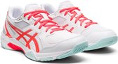 Asics Gel-Rocket 10 Sportschoenen - Maat 40 - Vrouwen - Wit - Rood/Oranje - Mint groen