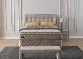 Maison Interiors® Luxe Monte Carlo Boxspring avec Rangement - Lit - 180 x 200 cm - Soft Beige