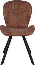 Eetkamerstoel - Stoel - Eetkamerstoelen - Eetkamer - Industrieel - Cognac - 57 cm breed