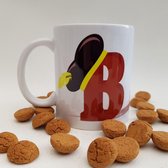 Mok of beker met de letter B - koffiemok, theebeker, persoonlijk cadeautje, sinterklaas, sint, piet, pietenmuts, sinterklaasfeest, pepernotenzakje