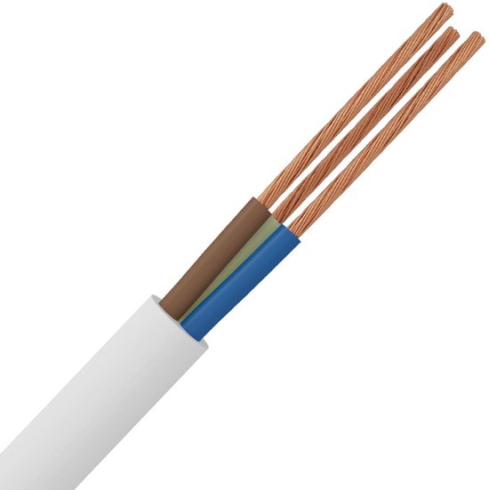 Foto: Vmvl kabel stroomkabel 3x1 5mm 3 aderig 50 meter h05vv f wit