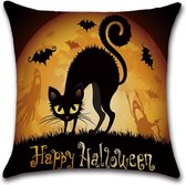 Kussenhoes Halloween - Cat 2 - Kussenhoes - Halloween - 45x45 cm - Sierkussen - Polyester