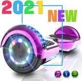 Hoverboard - Bluetooth Speaker - Oxboard - Ampes - LED verlichting - Roze Chroom