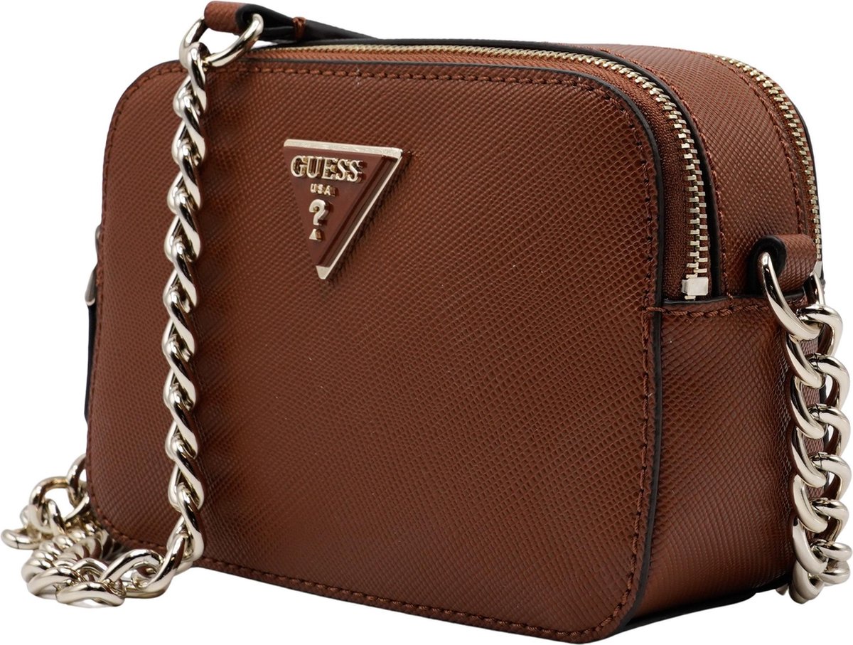 Guess Noelle Crossbody Camera Dames Crossbodytas Cognac
