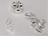 3 setjes verzilverd magneet sluiting Ø 8 mm rond ( incl karabijn en ringetjes om meteen te bevestigen op je sieraden.