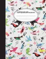 Composition Notebook, 8.5 x 11, 110 pages: Beautiful Birds