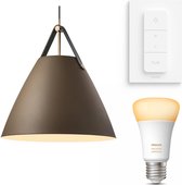 Nordlux Strap 48 hanglamp - LED -  bruin - 1 lichtpunt - Incl. Philips Hue White Ambiance E27 & dimmer