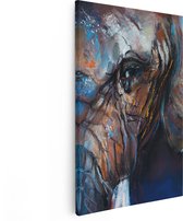 Artaza Canvas Schilderij Getekende Olifant Van Dichtbij - Abstract - 20x30 - Klein - Foto Op Canvas - Canvas Print