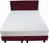 Bedworld Boxspring 140x220 - Stevig - Velours - Bordeaux rood (ML59)