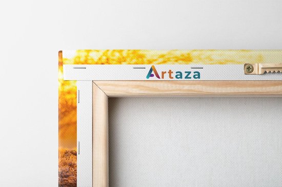 Artaza - Peinture sur toile - Cerf dans la forêt au lever du soleil - 120 x 60 - Groot - Photo sur toile - Impression sur toile