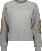 Pieces Trui Pcfemilla Ls Sweat Bc 17117591 Light Grey Melange/embroidery Dames Maat - S