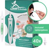 Good Living® - Oorsmeer Verwijderaar - incl. Opbergdoosje - Spiraalvormig (40x) - Oorreiniger - Oorsmeerverwijderaar -  - Ear Cleaner - Groen