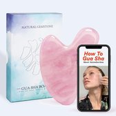 GuaSha Premium Jade tool Roze - 100% rozenkwarts - Inclusief E-Book