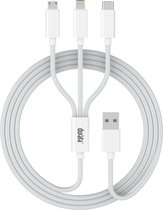 Durata - DRU31 - 3 in 1 Kabel - iPhone - Samsung - Huawei - USB C - Micro - iPhone aansluiting