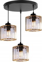 Elegante hanglamp met gouden glazen kappen