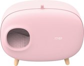 MS! Design Kattenbak - In 4 kleuren: Wit, Groen, Roze en Mosgroen  - Makkelijk schoon te maken  - Met Uitlooprooster - Inclusief Grindschepje - 60 x 38 x 45 cm - Roze