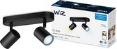 WiZ Opbouwspot Imageo Zwart 2 spots - Slimme LED-Verlichting - Warm- tot Koelwit Licht - GU10 - 2x 5W - Wi-Fi