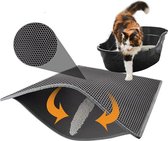 Kattenbakmat - Dubbele laag - Honingraatdesign - Waterdicht - Katten grit opvanger - Schoonloopmat - Kattenbak mat - Zwart - 60x45cm