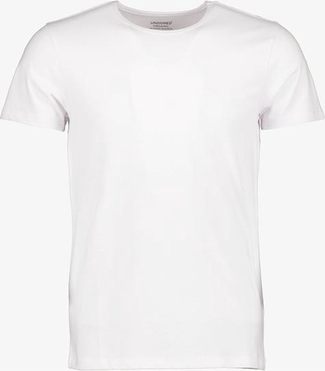 Unsigned heren T-shirt wit ronde hals - Maat L