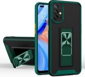 Voor Samsung Galaxy M40s Dual-color Skin Feel TPU + PC Magnetische schokbestendige hoes met onzichtbare houder (donkergroen)