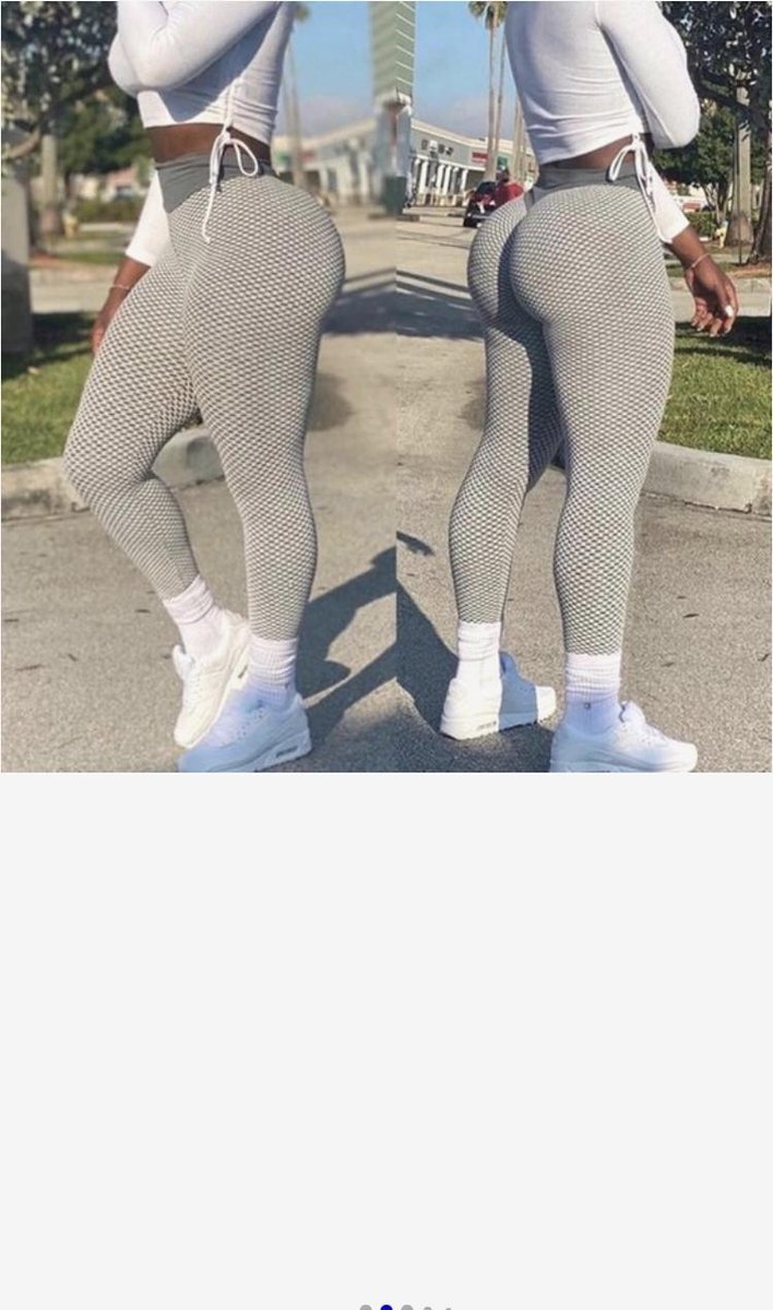 TikTok Legging Sportlegging Dames High Waist Legging Dames Push Up Legging Lichtgrijs XL — afbeelding 3