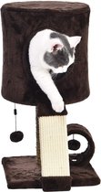 Krabpaal - Katten - Hoge zit plaats - 31 x 31 x 59 cm - Bruin