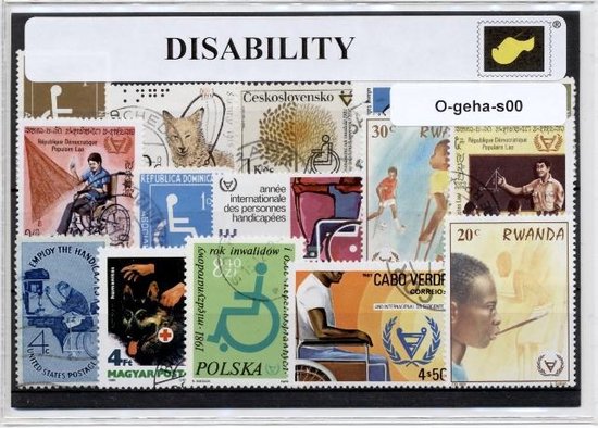 Gehandicapten – Luxe postzegel pakket (A6 formaat) : collectie van verschillende postzegels van gehandicapten – kan als ansichtkaart in een A6 envelop - authentiek cadeau - kado - geschenk - kaart - beperking - zorg