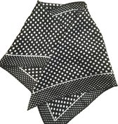 Sjaal - 50x50 - zwart- wit- gestipt-polyester-Charme Bijoux