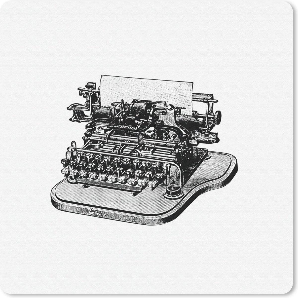Muismat 30x30 cm - Mousepad Retro - Typemachine - Schrijven - Muismatten