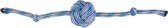 Flamingo katoen joe touw + knoopbal + 2 knopen blauw/wit - 42,5 x 6,5 x 6,5cm