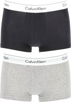 Calvin Klein Modern Cotton trunk (2-pack) - heren boxers normale lengte - zwart en grijs -  Maat: XXL