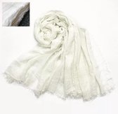 Mooie fijne Langwerpige sjaal Wit - One size 120X 190 CM-  Vakantiesjaal wit -  Sarong Pareo wit- Extra langwerpige Pareo voor vrouwen- Wikkel bikini cover- Beach| Vakantie| 190X12