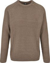 Heren - Casual - Streetwear - Urban - Nieuw - Modern - Ribbed Raglan Sweater dark kaki