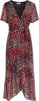 Cassis - Female - Lange wikkeljurk met print  - Rood