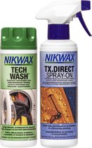 Nikwax Twin Tech Wash Wasmiddel 300ml & TX.Direct 300ml Spray-On Impregneermiddel - 2-Pack