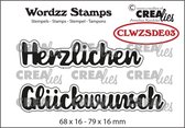 Crealies Wordzz stempel Herzlichen Glückwunsch