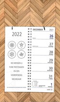 Castelli omleg weekkalender op schild 2022 - A4 formaat weekplanner - twee weken overzicht - 1 week per blad - Hout