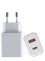 iSetchi USB Oplader 20 Watt USB-C + 18 Watt USB (Snellader) - Geschikt als Adapter Voor iPhone 12/13/14 , Samsung Galaxy, Android , Universeel - Lader voor Alle Telefoons - Oplader