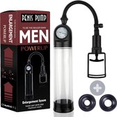Toys Hub® Penispomp met Handgreep – 2 Penisringen – Incl. E-book - Trekmechanisme – Penis Vergroter – Barometer Display - Sex Toys voor Mannen – 20CM
