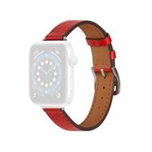 Een stijl lederen band horlogeband voor Apple Watch Series 6 & SE & 5 & 4 44 mm / 3 & 2 & 1 42 mm (rood)