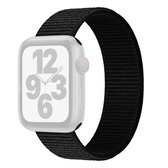 Single Lap nylon vervangende horlogeband, maat: L 165 mm voor Apple Watch Series 6 & SE & 5 & 4 44 mm / 3 & 2 & 1 42 mm (zuiver zwart)