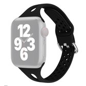 Siliconen vervangende horlogebanden voor Apple Watch Series 6 & SE & 5 & 4 40 mm / 3 & 2 & 1 38 mm (zwart)