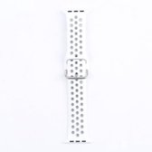 Metalen gesp siliconen vervangende horlogeband voor Apple Watch Series 6 & SE & 5 & 4 40 mm / 3 & 2 & 1 38 mm (wit + grijs)