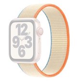 Single Lap nylon vervangende horlogeband, maat: XS 128 mm voor Apple Watch Series 6 & SE & 5 & 4 40 mm / 3 & 2 & 1 38 mm (melkachtig wit)