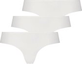 Hunkemöller Dames Lingerie 3-pack Invisible Brazilian Lace Back - Wit - maat XL