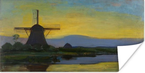 Poster Oostzijdse molen - Piet Mondriaan - 150x75 cm